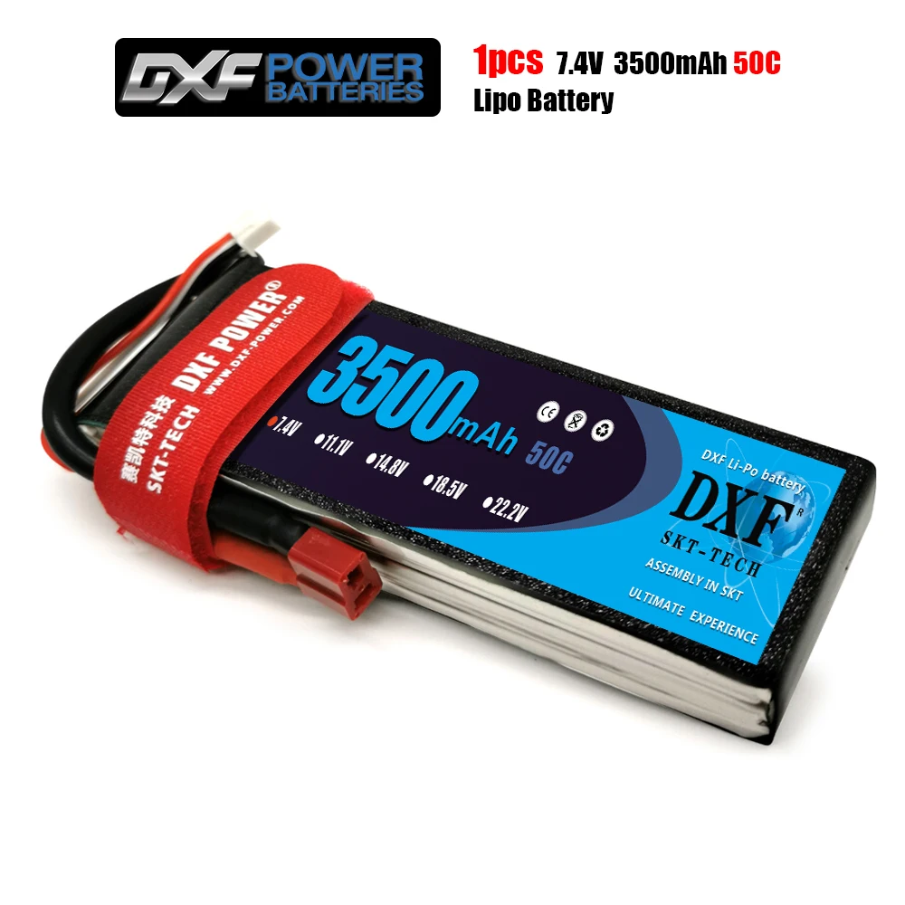 2 шт. DXF Хорошее качество RC Lipo батарея 2S 7 4 V 3300mah 50C Max 100C для самолета дрона