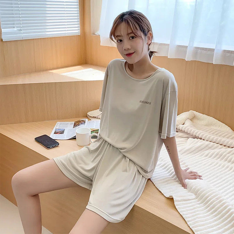 Women Sleepwear Loose Pajamas Set Viscose Two Piece Suit Casual Nightwear Lounge Wear Soft Pyjamas Lingerie Soft Home Clothes
Women Sleepwear Loose Pajamas Set Viscose Two Piece Suit Casual Nightwear Lounge Wear Soft Pyjamas Lingerie Soft Home Clothes