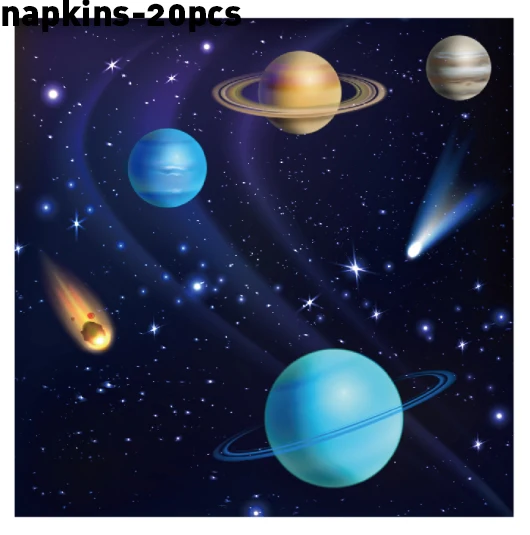 

20pcs Space Cosmic Planet Happy Birthday Theme Party Disposable Tableware Napkins for Baby Shower Kids Parties Party Favors