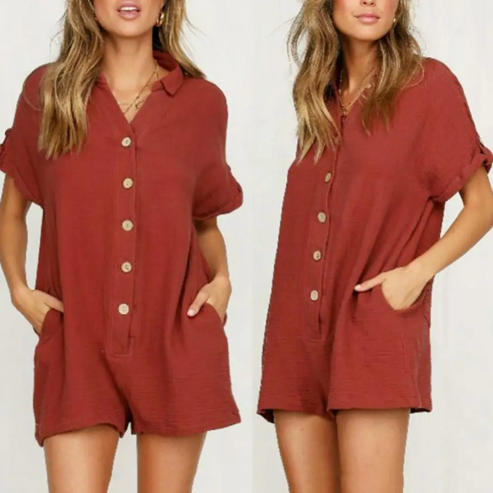 60% Dropshipping!!Fashion Women Jumpsuit solid color single-breasted V-neck short jumpsuit 2021
60% Dropshipping!!Fashion Women Jumpsuit solid color single-breasted V-neck short jumpsuit 2021