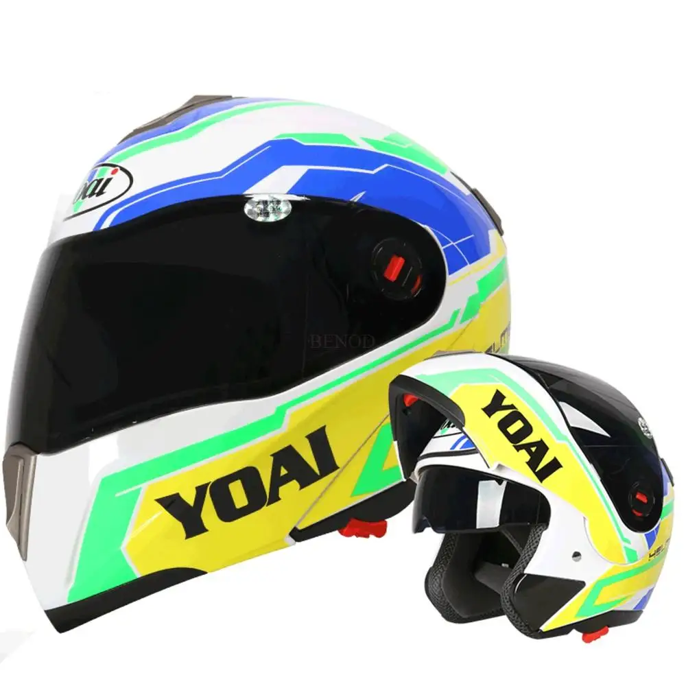 YOAI Full Face Motorcycle Helmet Double Lens With Bluetooth Motorcycle Riding Helmet ABS Material Motocross Helmet Four Seasons
YOAI Full Face Motorcycle Helmet Double Lens With Bluetooth Motorcycle Riding Helmet ABS Material Motocross Helmet Four Seasons