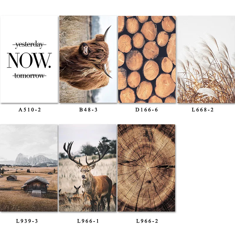 Nordic Wild Life Deer Poster Wall Art Yak Farm Landscape Canvas Painting Growth Ring print poster for Living Room Home Decor