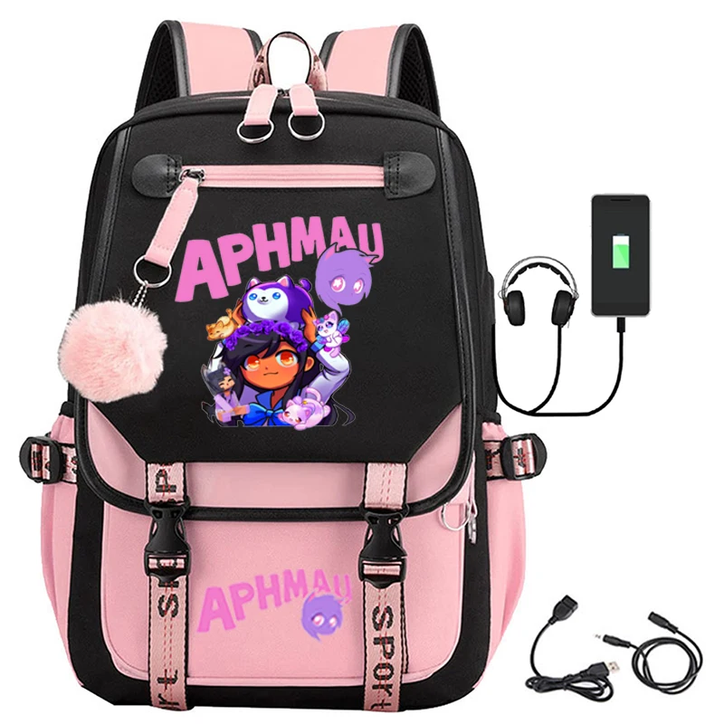 Aphmau anime backpack travel USB school bag male student school bag back gift bag
Aphmau anime backpack travel USB school bag male student school bag back gift bag
