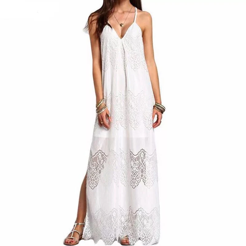 2020 summer fashion women's European American new style solid color lace V-neck stitch strap sexy beach dresses for women #6193
2020 summer fashion women's European American new style solid color lace V-neck stitch strap sexy beach dresses for women #6193