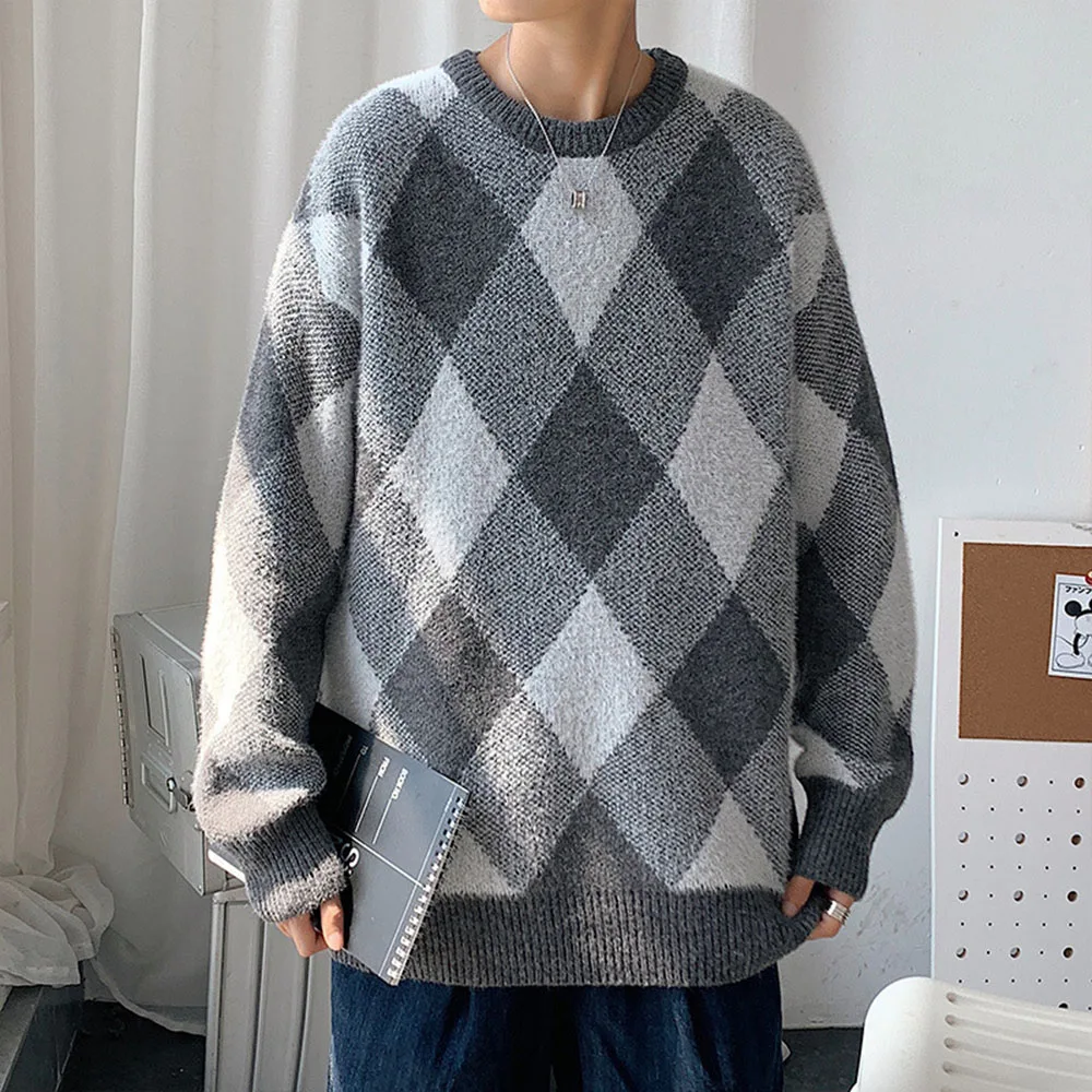 Plaid Round Neck Standard Fall Men's Sweater Autumn Winter 2021 Casual Loose Fashion Male Sweaters
Plaid Round Neck Standard Fall Men's Sweater Autumn Winter 2021 Casual Loose Fashion Male Sweaters