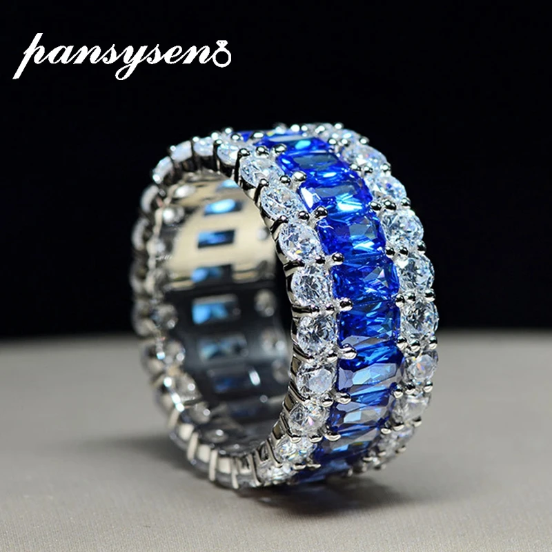 PANSYSEN Top Brand Sparking Shining Pink blue white Sapphire Gemstone Rings Women Couple Anniversary 925 Sterling Silver Ring
PANSYSEN Top Brand Sparking Shining Pink blue white Sapphire Gemstone Rings Women Couple Anniversary 925 Sterling Silver Ring