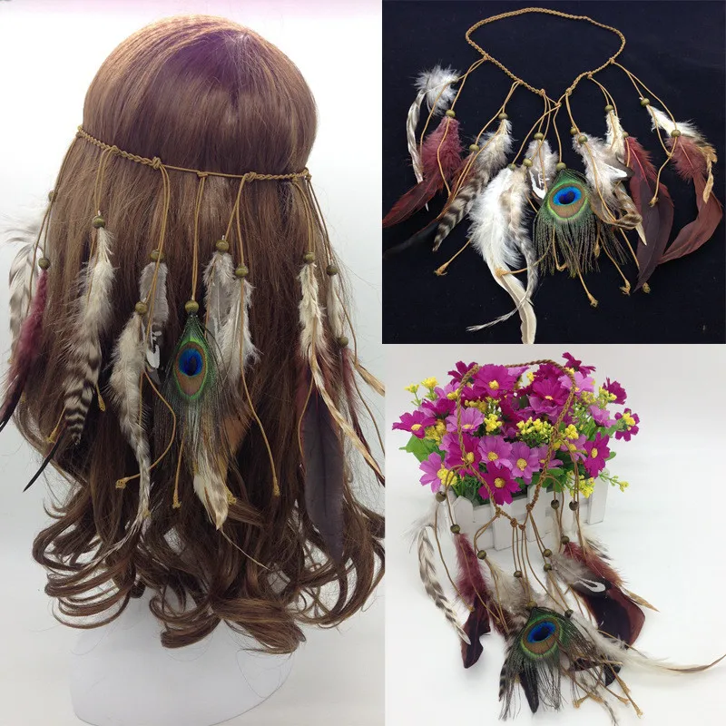 

Женский головной убор в богемном стиле, аксессуары для волос ручной работы в стиле хиппи, 18