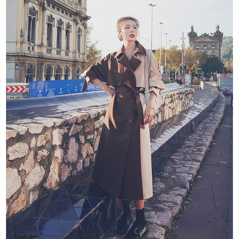 Women Spring Autumn New Hit Color Spliced Fashion Long Trench Coat Female Brand High Street Brand Coat Lady Elegant Windbreaker
Women Spring Autumn New Hit Color Spliced Fashion Long Trench Coat Female Brand High Street Brand Coat Lady Elegant Windbreaker