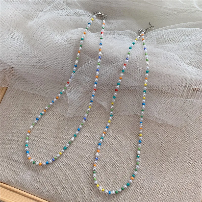 Korean Fashion Small Fresh Hit Color Beaded Necklace for Women Hyuna Style Summer New Pearl Clavicle Chain Jewelry Wholesale
Korean Fashion Small Fresh Hit Color Beaded Necklace for Women Hyuna Style Summer New Pearl Clavicle Chain Jewelry Wholesale