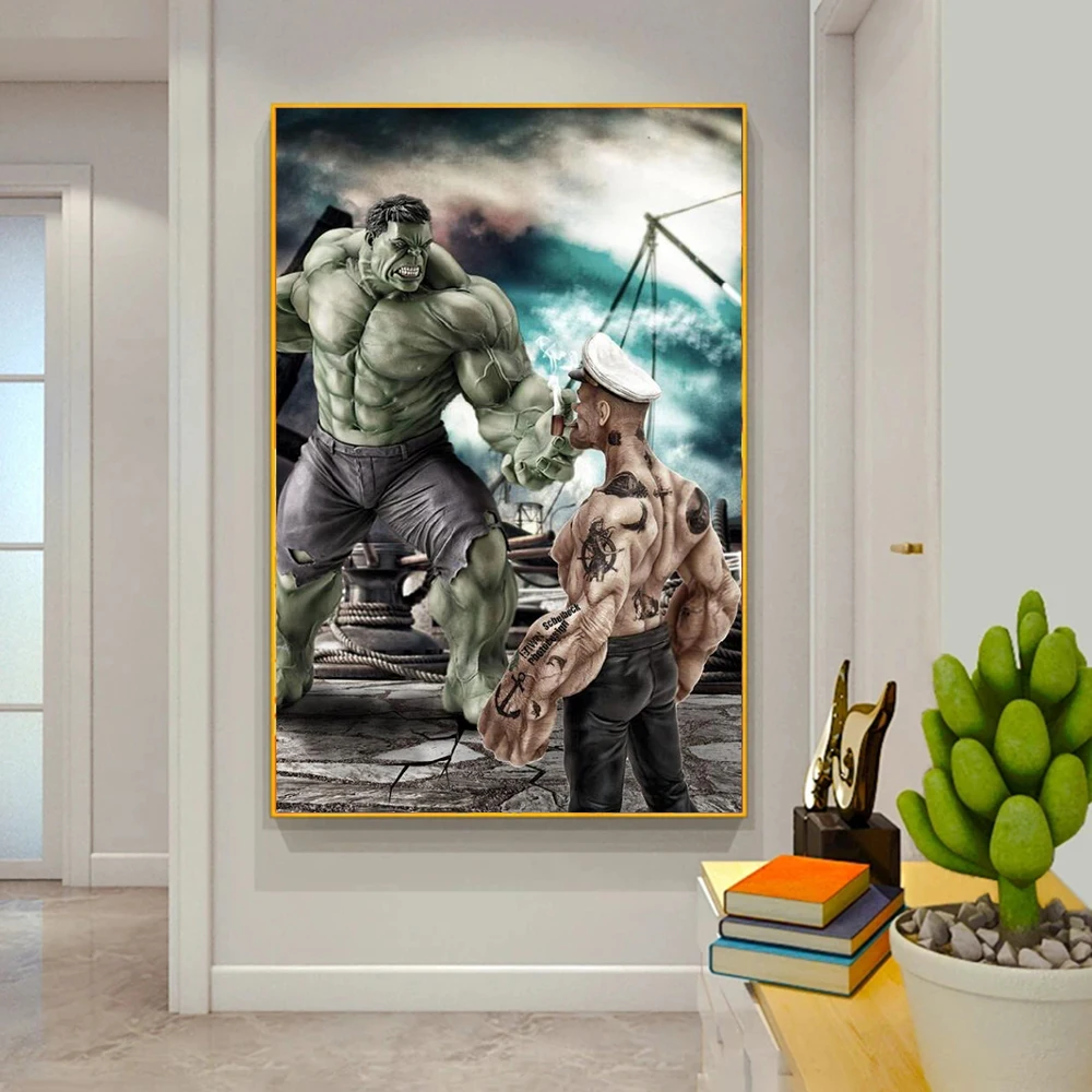 Marvel Hulk With Sailor Cuadros Funny Canvas Paintings Printing Street Graffiti Poster For Living Room Wall Decorative No Frame
Marvel Hulk With Sailor Cuadros Funny Canvas Paintings Printing Street Graffiti Poster For Living Room Wall Decorative No Frame