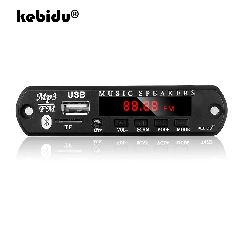 Фото Kebidu Bluetooth5.0 MP3 WMA WAV декодер плата 5 в 12 В беспроводной аудио модуль новейший USB TF FM