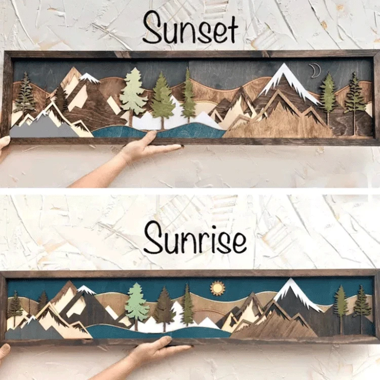 40cm Wood Mountain Wall Art Will Bring Gable Art Decoration Sunset Moon View Decoration Home Decoration Painting
40cm Wood Mountain Wall Art Will Bring Gable Art Decoration Sunset Moon View Decoration Home Decoration Painting
