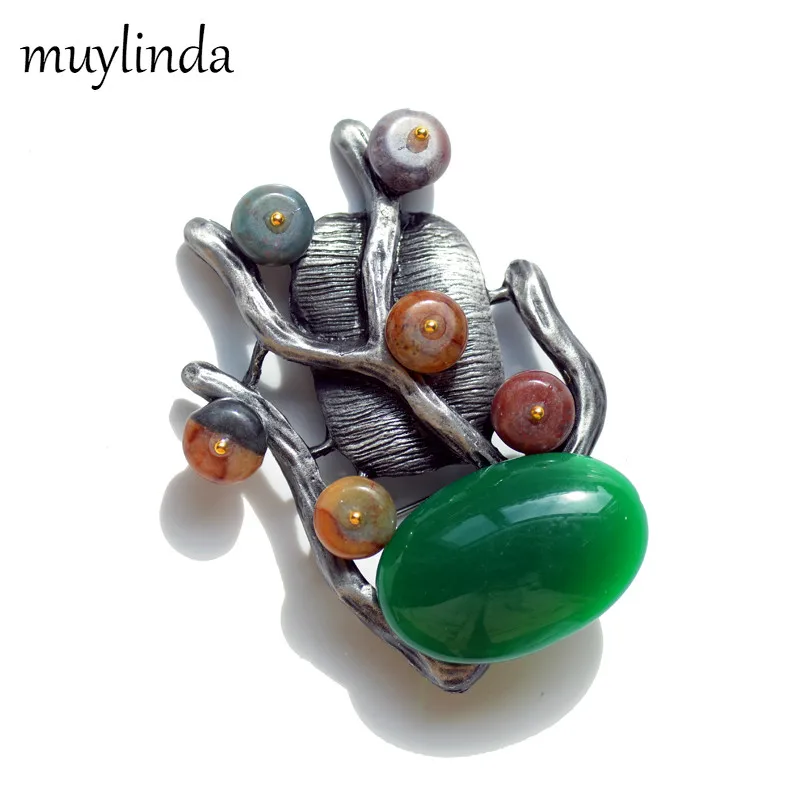 Muylinda большая каменная Брошь для женщин винтажные броши булавка ювелирное