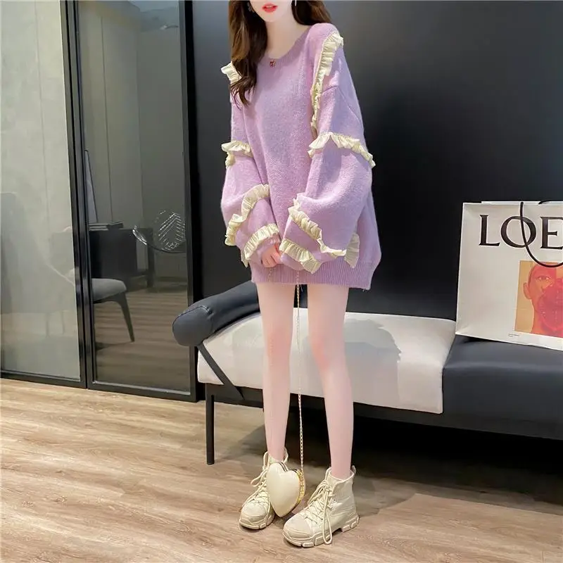 Women Solid Long Sleeve Sweater Pullovers Korean Style 2021 New Autumn Winter Female Loose Casual O-Neck Knitted Jumper Top Y958
Women Solid Long Sleeve Sweater Pullovers Korean Style 2021 New Autumn Winter Female Loose Casual O-Neck Knitted Jumper Top Y958