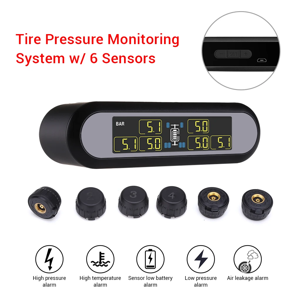 WONVON Car TPMS Solar Power Tyre Pressure Sensor LCD Tyre Pressure Monitoring System Tyre Pressure for Trailer/RV & van
WONVON Car TPMS Solar Power Tyre Pressure Sensor LCD Tyre Pressure Monitoring System Tyre Pressure for Trailer/RV & van