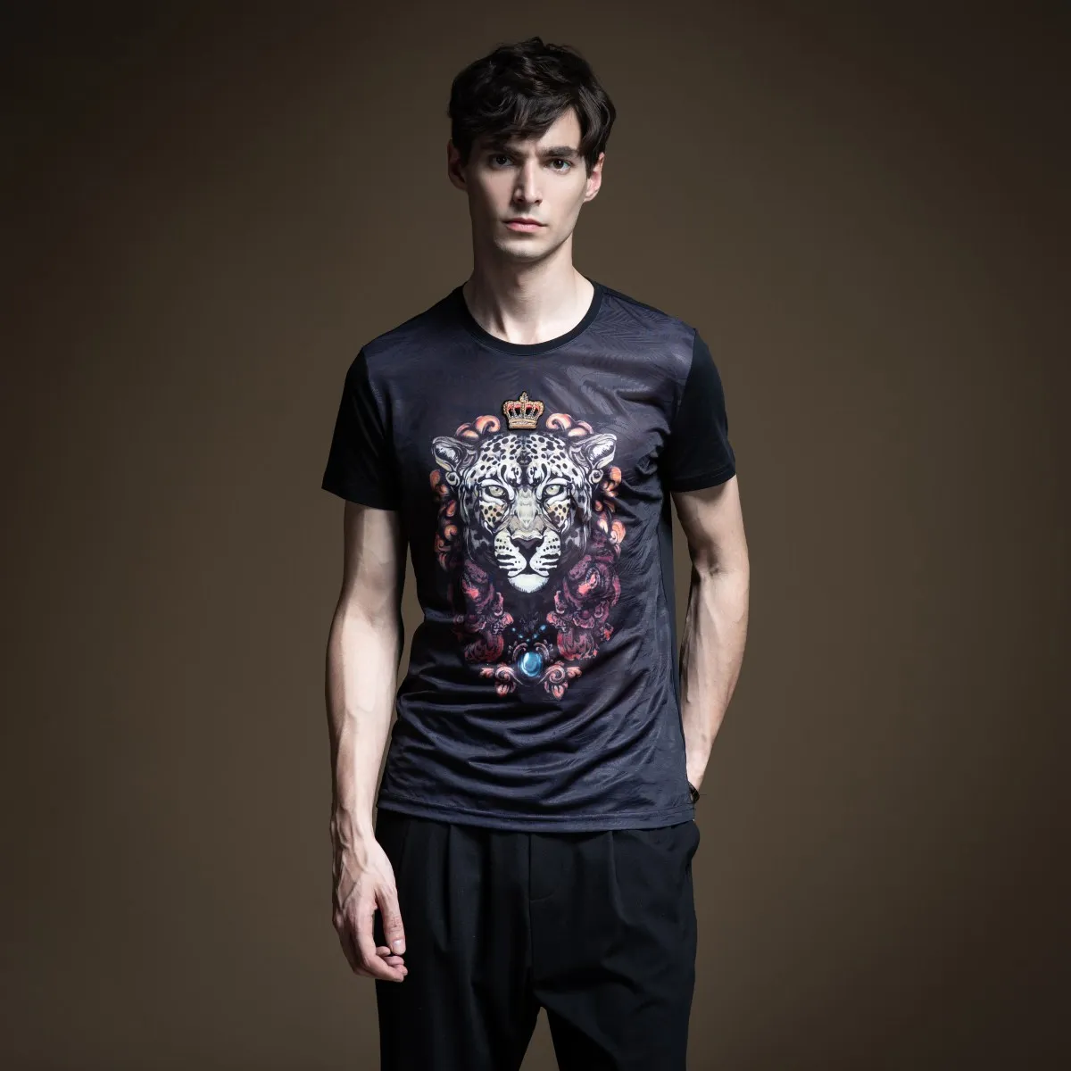 Pinli 2020 Summer New O-neck Slim Leopard Printed Cotton Anti-wrinkle Micro Bomb Casual Men Short Sleeve T-shirt B202611271 
Pinli 2020 Summer New O-neck Slim Leopard Printed Cotton Anti-wrinkle Micro Bomb Casual Men Short Sleeve T-shirt B202611271