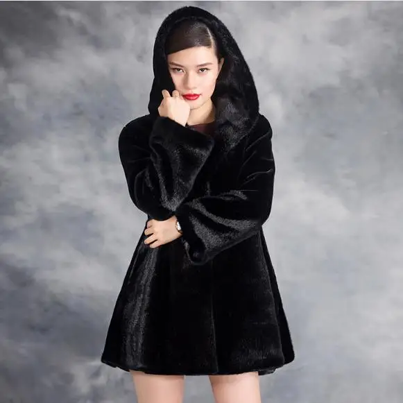 Фото Меховые женские пальто из искусственного меха 2019 зимние негабаритные с(China)