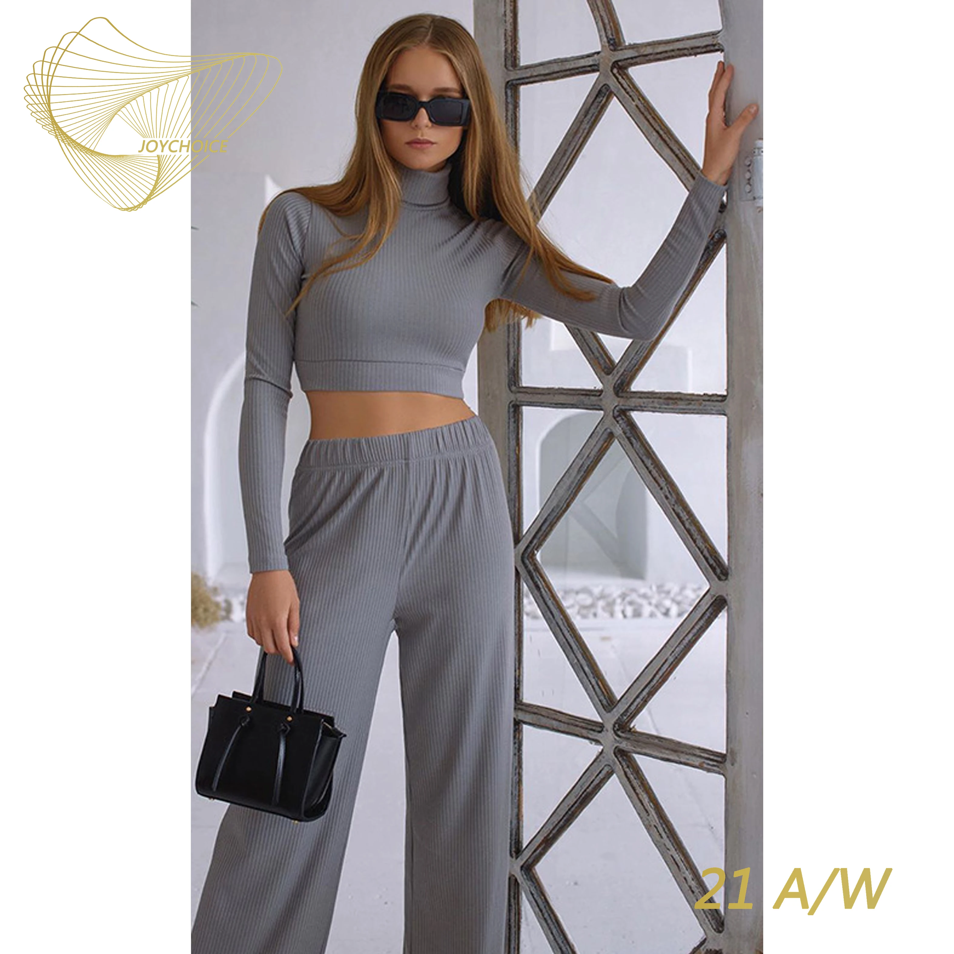 Однотонный легкий костюм JOYCHOICE 21A/W с высоким воротником, топом с длинным рукавом и широкими штанинами
Однотонный легкий костюм JOYCHOICE 21A/W с высоким воротником, топом с длинным рукавом и широкими штанинами