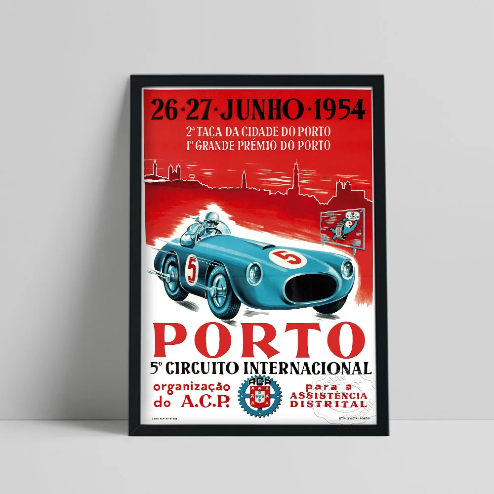 1955_porto_internationale_curcuit Motor Racing Poster, Red Background Blue Racing Art Prints, 5 Circuito Internacional Art Decor
1955_porto_internationale_curcuit Motor Racing Poster, Red Background Blue Racing Art Prints, 5 Circuito Internacional Art Decor
