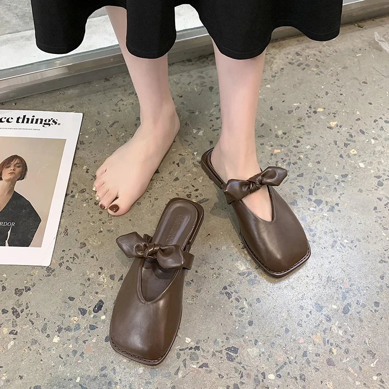 Flat Shoes Female Butterfly-Knot Low Ladies' Slippers Slipers Women Shallow Luxury Slides Loafers Cover Toe 2021 Summer Designer
Flat Shoes Female Butterfly-Knot Low Ladies' Slippers Slipers Women Shallow Luxury Slides Loafers Cover Toe 2021 Summer Designer