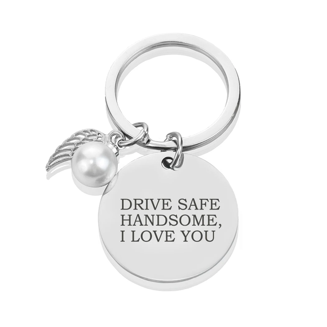 Drive Safe Key Chain Stainless Steel Keychain I Love You Angel Wings Pendant Car Keychain Boyfriend Gift
Drive Safe Key Chain Stainless Steel Keychain I Love You Angel Wings Pendant Car Keychain Boyfriend Gift