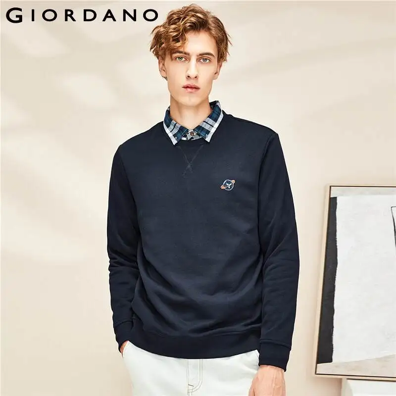 Свитшот Giordano мужской с вышивкой в рубчик, свитшот с круглым вырезом и длинными рукавами, эластичный однотонный, 13020814
Свитшот Giordano мужской с вышивкой в рубчик, свитшот с круглым вырезом и длинными рукавами, эластичный однотонный, 13020814