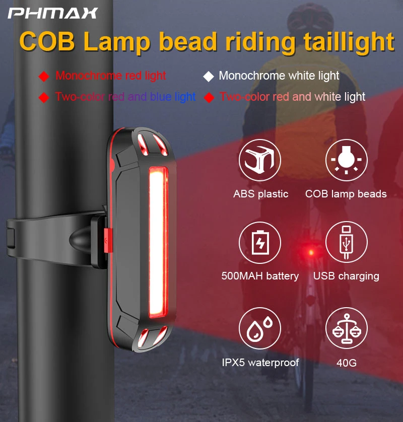 PHMAX Bicycle Taillights Road Cycling Warning Lights USB Charging LED Bike Rear Mixed Light IPX-5 Waterproof Bicycle Tail Light
PHMAX Bicycle Taillights Road Cycling Warning Lights USB Charging LED Bike Rear Mixed Light IPX-5 Waterproof Bicycle Tail Light