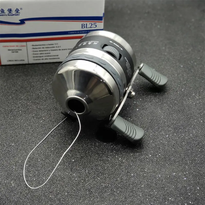 Fishing Reel for Slingshot Shooting Dart Stainless Steel Closed Fishing Wheel Outdoor Hunting 
Fishing Reel for Slingshot Shooting Dart Stainless Steel Closed Fishing Wheel Outdoor Hunting