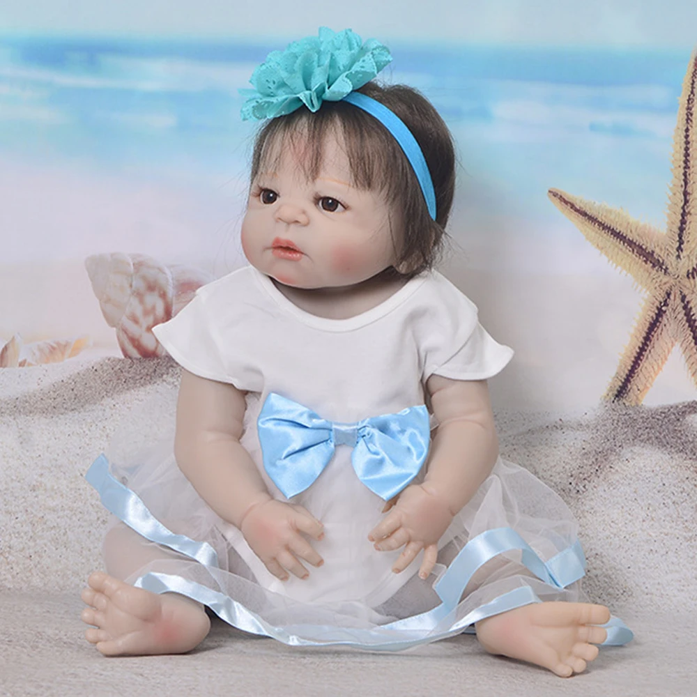 22" bebe girl reborn dolls full body silicone reborn baby dolls rooted smooth hair magnetic pacifier bottle white dress dolls
22" bebe girl reborn dolls full body silicone reborn baby dolls rooted smooth hair magnetic pacifier bottle white dress dolls