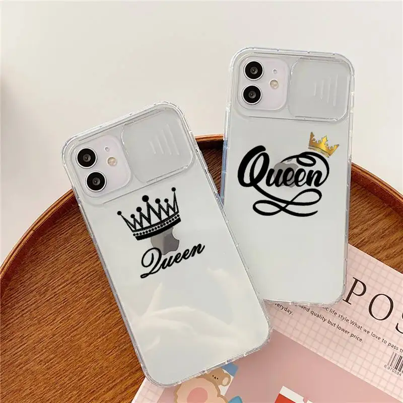 Crown Letter King Queen Phone Case transparent For iPhone 7 8 11 12 X XS XR MINI Pro Max Plus Slide Camera Lens Protect
Crown Letter King Queen Phone Case transparent For iPhone 7 8 11 12 X XS XR MINI Pro Max Plus Slide Camera Lens Protect