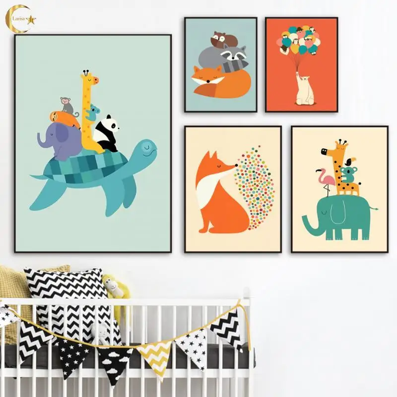 Cute Koala Sloth Fox Elephant Raccoon Canvas Painting Wall Art Nordic Posters and Prints Cartoon Pictures Kids Room Home Decor
Cute Koala Sloth Fox Elephant Raccoon Canvas Painting Wall Art Nordic Posters and Prints Cartoon Pictures Kids Room Home Decor
