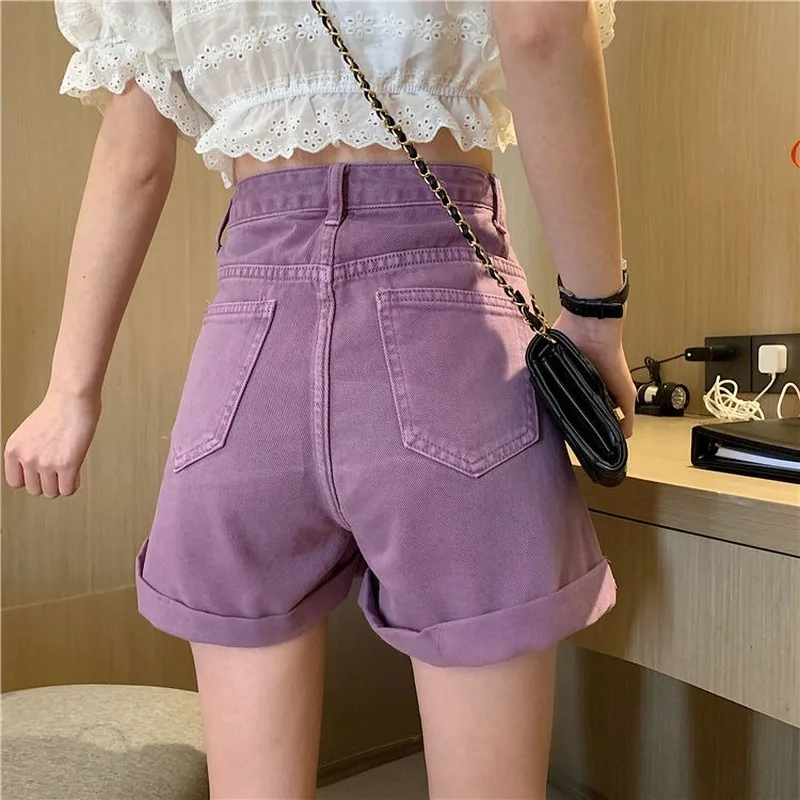 Shorts Women Denim Solid A-line Crimping Holes Ripped Purple Fashion Streetwear Leisure All-match Chic Womens Wide Leg Stylish
Shorts Women Denim Solid A-line Crimping Holes Ripped Purple Fashion Streetwear Leisure All-match Chic Womens Wide Leg Stylish