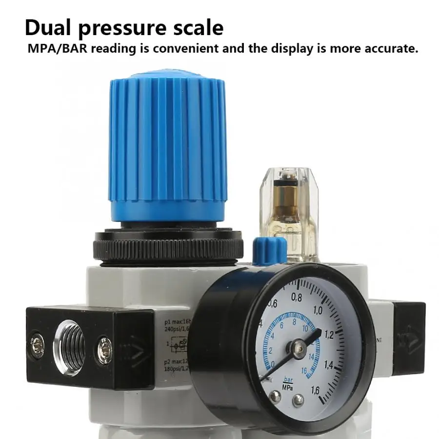 FRC-1/4-MINI G1/4" Aluminum Alloy Air Filter Regulator Combination Lubricator 1.6MPA Pressure Reducing Valve
FRC-1/4-MINI G1/4" Aluminum Alloy Air Filter Regulator Combination Lubricator 1.6MPA Pressure Reducing Valve