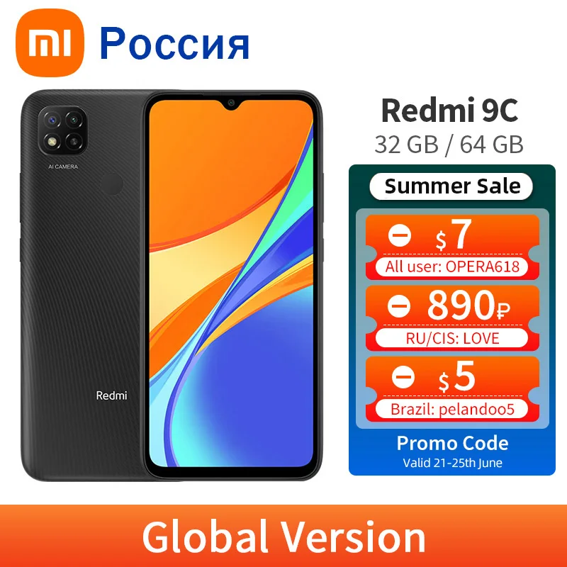 Глобальная версия Xiaomi Redmi 9C 9 C 2 Гб оперативной памяти 32 встроенной памяти/3 64 ГБ