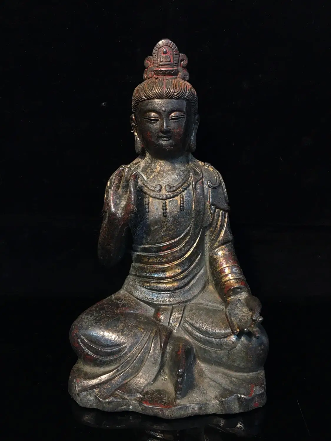 9" Tibet Buddhism Temple bronze Cinnabars Guanyin Bodhisattva Statue Avalokitesvara Amitabha statue
9" Tibet Buddhism Temple bronze Cinnabars Guanyin Bodhisattva Statue Avalokitesvara Amitabha statue