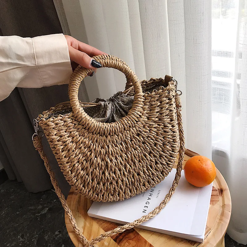 Women Vintage Beach Straw Bag Ladies Handmade Woven Rattan Messenger Handbag Summer Bohemian Crossbody Shoulder Bag 
Women Vintage Beach Straw Bag Ladies Handmade Woven Rattan Messenger Handbag Summer Bohemian Crossbody Shoulder Bag