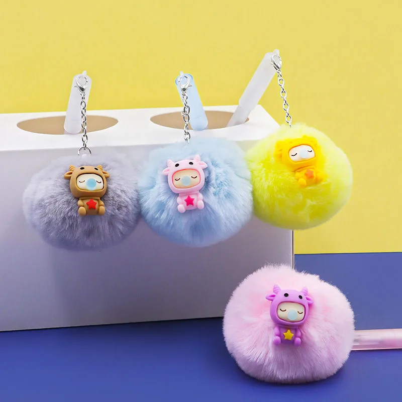 30 pcs/lot Kawaii Cattle Hairball Pendant Gel Pen Cute 0.5mm Black Ink Neutral Pens Promotional Gift Stationery School Supplies
30 pcs/lot Kawaii Cattle Hairball Pendant Gel Pen Cute 0.5mm Black Ink Neutral Pens Promotional Gift Stationery School Supplies