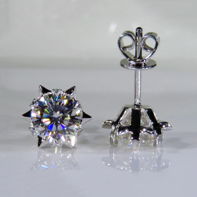 Romantic 14K White Gold Earrings DF Color Moissanite Jewelry Engagement Anniversary Snowflake 6 claws earrings
Romantic 14K White Gold Earrings DF Color Moissanite Jewelry Engagement Anniversary Snowflake 6 claws earrings