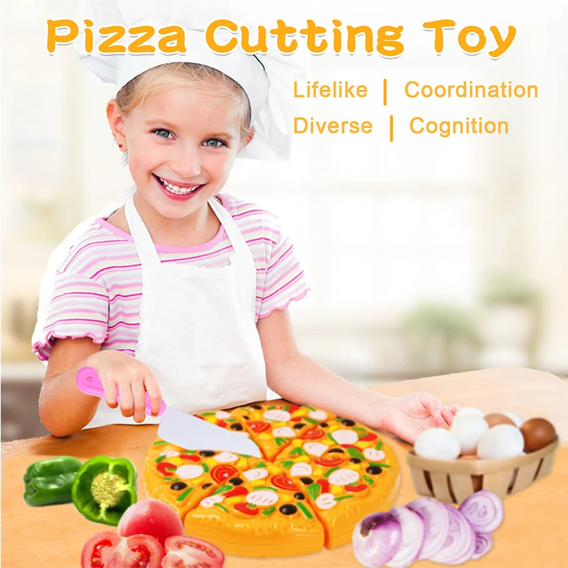 Kids Pretend Play Pizza Cutting Toy Set Kitchen Role-Play Food Plastic Fake Foods Educational Toys for Girls Children Gifts
Kids Pretend Play Pizza Cutting Toy Set Kitchen Role-Play Food Plastic Fake Foods Educational Toys for Girls Children Gifts