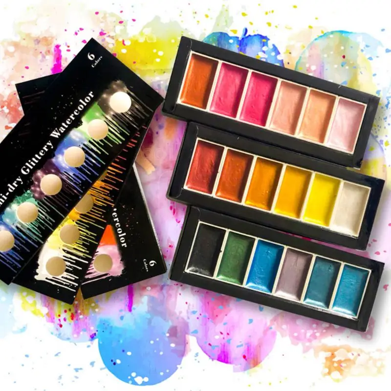 6 Colors Cool Warm Metallic Watercolor Paint Set for Artist Drawing Pigment Art 95AF
6 Colors Cool Warm Metallic Watercolor Paint Set for Artist Drawing Pigment Art 95AF
