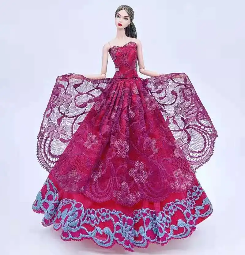 11.5" Doll Clothes For Barbie Dresses Fashion Wine Floral Off Shoulder Wedding Gown For Barbie Dolls Outfits 1/6 BJD Accessories
11.5" Doll Clothes For Barbie Dresses Fashion Wine Floral Off Shoulder Wedding Gown For Barbie Dolls Outfits 1/6 BJD Accessories