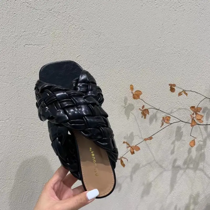 Shoes Square Toe Slippers Flat Slides Butterfly-Knot Slipers Women Low 2021 Summer Rubber Hoof Heels Fabric Butterfly-knot Basic 
Shoes Square Toe Slippers Flat Slides Butterfly-Knot Slipers Women Low 2021 Summer Rubber Hoof Heels Fabric Butterfly-knot Basic