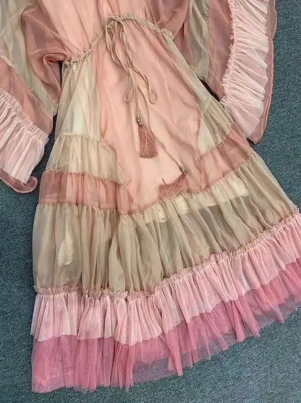 Dress Bohemian Long 2021 Autumn Fashion Beach Women V-Neck Gradient Pink Print Wide Sleeve Casual Long Maxi Dress Sweet Party
Dress Bohemian Long 2021 Autumn Fashion Beach Women V-Neck Gradient Pink Print Wide Sleeve Casual Long Maxi Dress Sweet Party