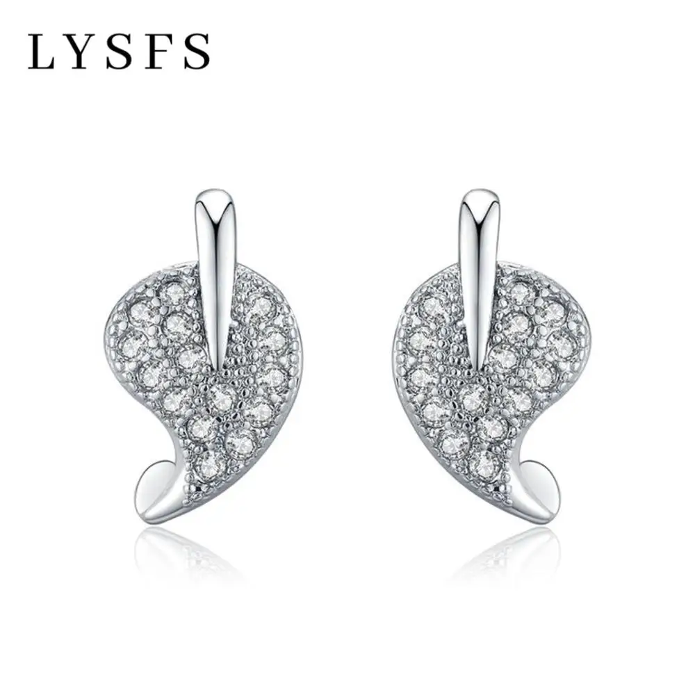 LYSFS Classic 925 Silver Jewelry Stud Earrings For Women AAA Zircon Leaves Silver Earrings
LYSFS Classic 925 Silver Jewelry Stud Earrings For Women AAA Zircon Leaves Silver Earrings