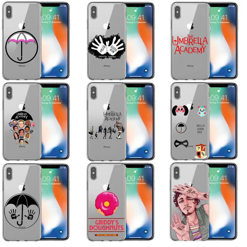 Зонт Академия ТПУ Мягкий матовый прозрачный фотоэлемент для iPhone11 11Pro Max X XR XS 8 8plus 7