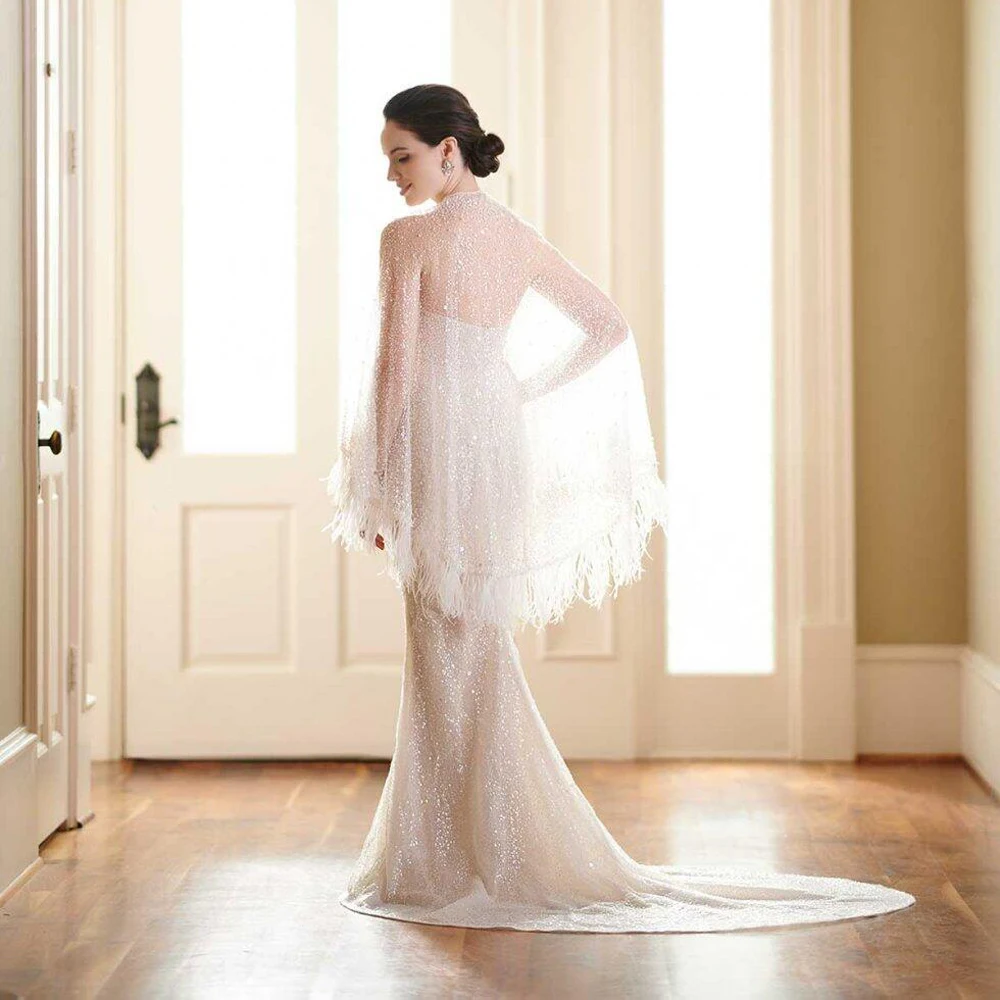 Wedding Shawl Handmade Wedding Accessories Bridal Veil Translucent Feather Shawl WrapsYarn Bride Ruffle Lace Jacket Lace Shrug
Wedding Shawl Handmade Wedding Accessories Bridal Veil Translucent Feather Shawl WrapsYarn Bride Ruffle Lace Jacket Lace Shrug
