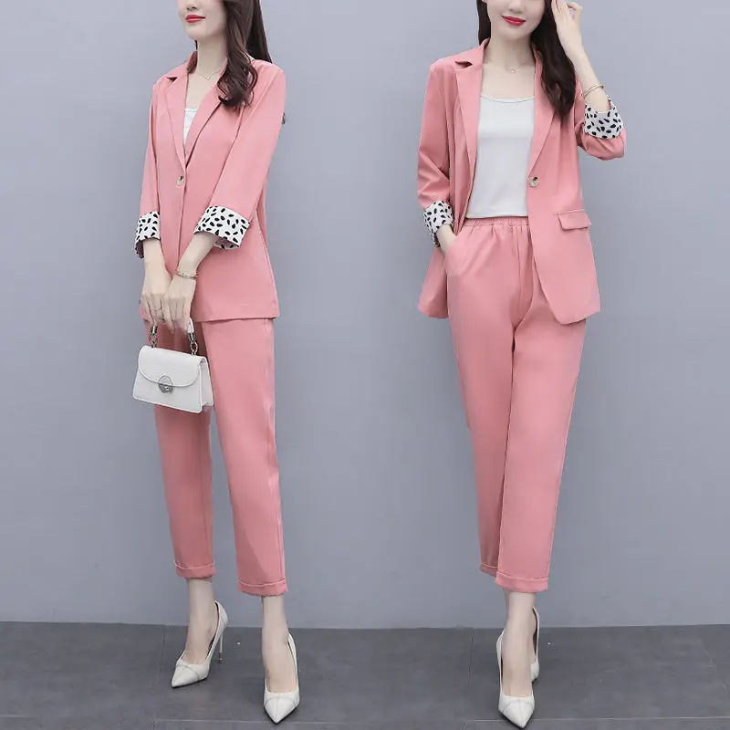 2021 Spring Autumn 2-piece set Ladies clothing Suits Plus Size Single Button Blazer Coat Tops+Pants Office Ladies Two-piece set
2021 Spring Autumn 2-piece set Ladies clothing Suits Plus Size Single Button Blazer Coat Tops+Pants Office Ladies Two-piece set