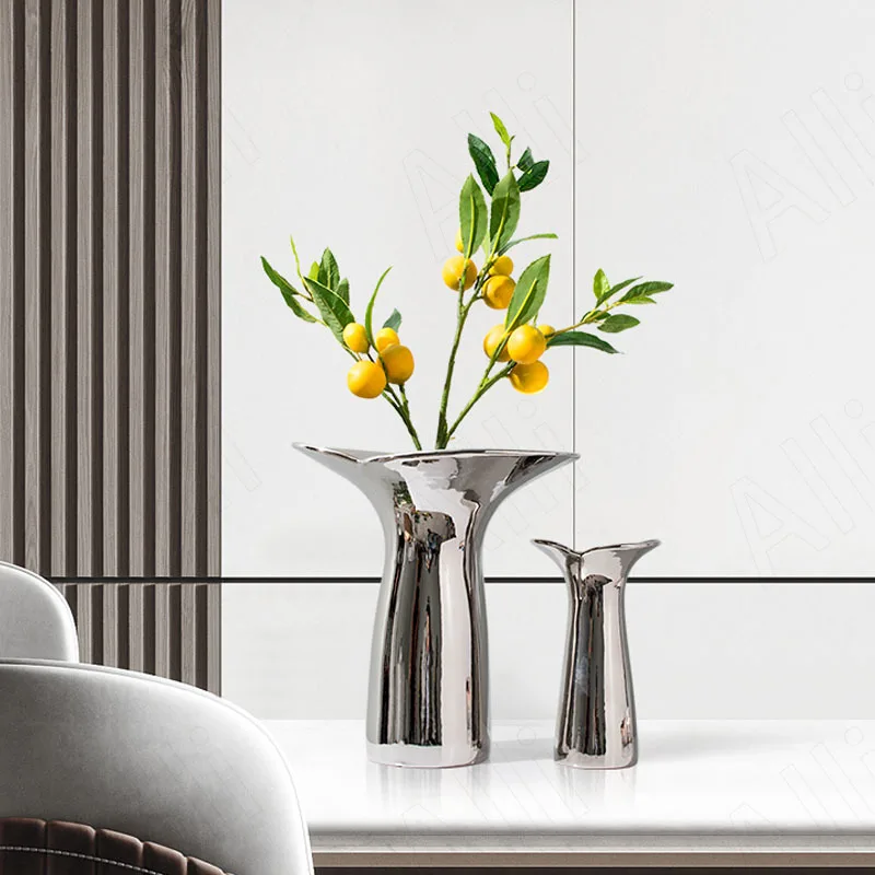 European Ceramic Vase Living Room TV Cabinet Silver Fresh Flowers Organizer Whale Tail Decorative Ornaments Modern Home
European Ceramic Vase Living Room TV Cabinet Silver Fresh Flowers Organizer Whale Tail Decorative Ornaments Modern Home