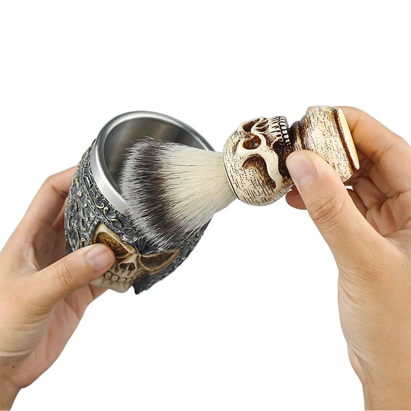 Professional Barber 2in1 Artistic Souvenir Skull Ornament Beard Cleaning Tool Foaming Soap Bowl And Shaving Brush Sets
Professional Barber 2in1 Artistic Souvenir Skull Ornament Beard Cleaning Tool Foaming Soap Bowl And Shaving Brush Sets
