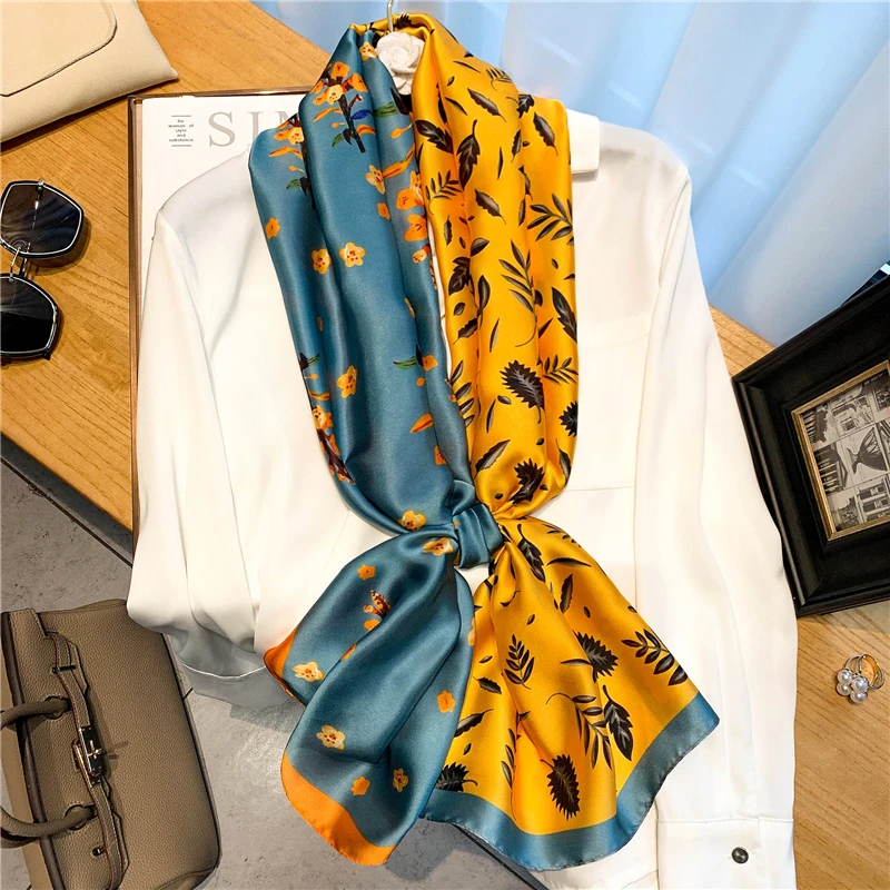 Fashion Floral Plaid Silk Scarf Women Small Shawls Wraps Foulard Design Spring Autumn Thin Neckerchief Lady Long Bandana
Fashion Floral Plaid Silk Scarf Women Small Shawls Wraps Foulard Design Spring Autumn Thin Neckerchief Lady Long Bandana
